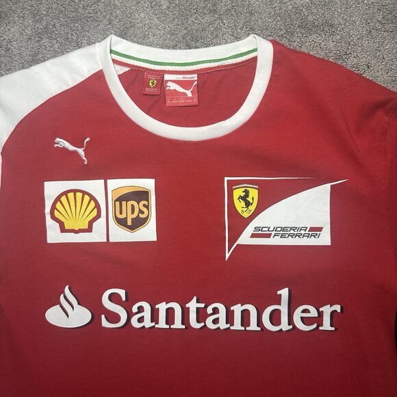 Puma & Scuderia Ferrari T-Shirt Mens Medium F1 Team Santander Racing Formula 1 - Picture 2 of 13